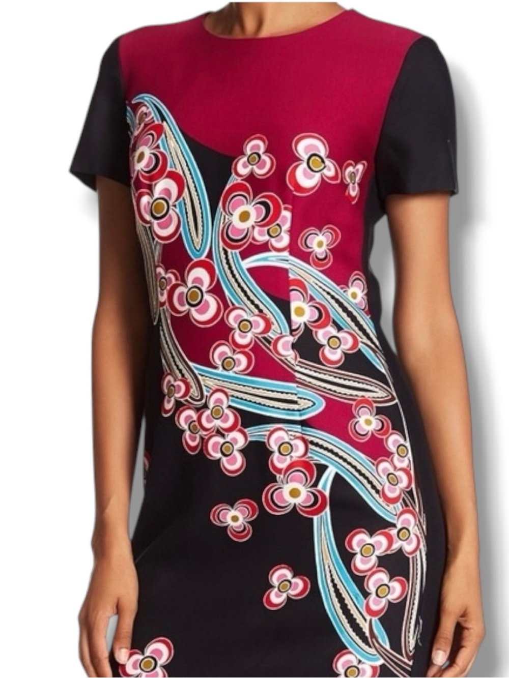 Trina Turk Los Angeles Natasha Print Colorblock Shift Dress size 2